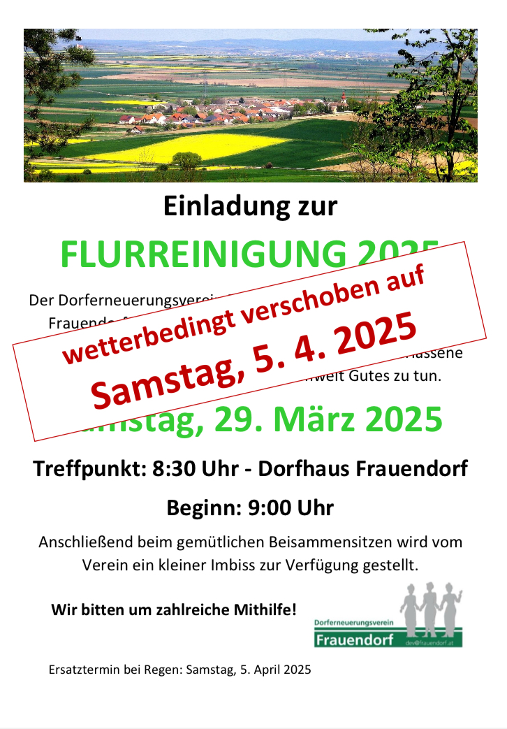 Flurreinigung 2025 – verschoben